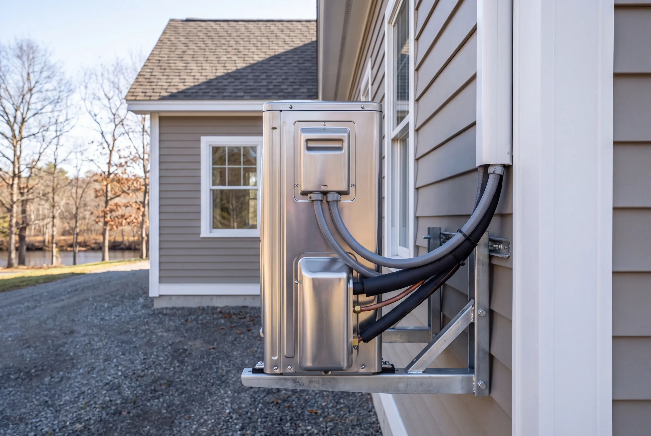 Heat pump installation on a new Fairfield home